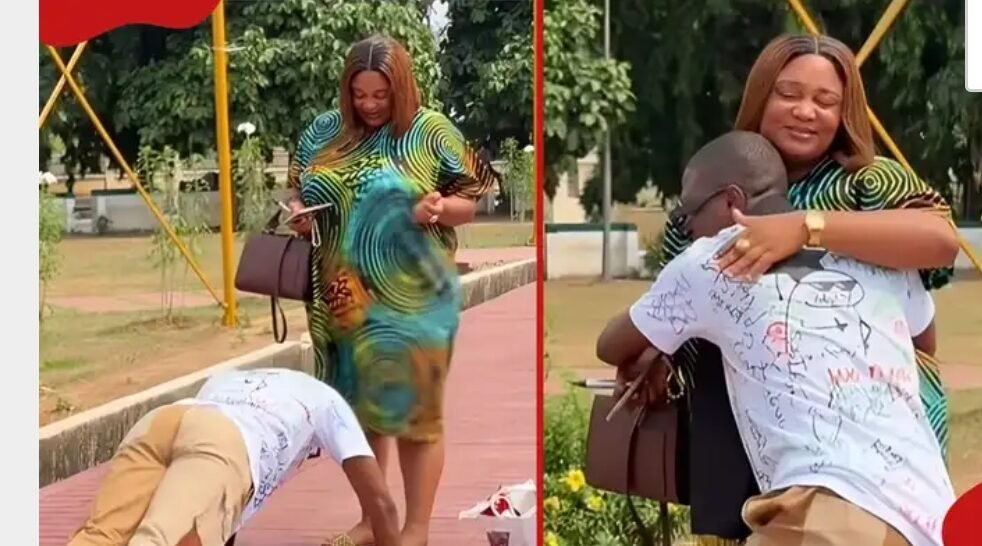 Man Bows, Does Press-Ups to Honor Sister Who Sponsored His Education From Nursery to University Read more: https://www.tuko.co.ke/people/family/620807-man-bows-press-ups-honor-sister-sponsored-education-nursery-university